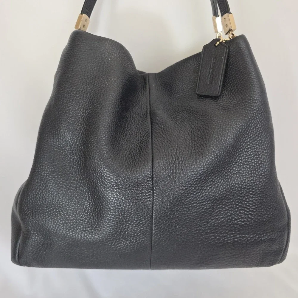 Coach Phoebe Madison Boho Leather Shoulder Bag Hobo Dark Midnight Navy F34495